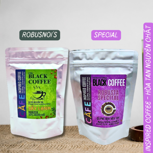 (Combo 2 túi) Cà phê hòa tan nguyên chất Inspired Coffee cà phê sấy lạnh và bột cà phê hòa tan nguyên chất không đường