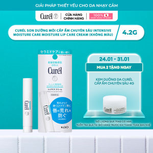 Son Dưỡng Môi Cấp Ẩm Chuyên Sâu Curel Intensive Moisture Care Moisture Lip Care Cream 4.2g Không Màu