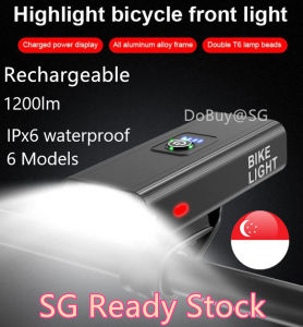 🔥SG LOCAL STOCK🔥Waterproof USB Rechargeable 6 Modes Bicycle Headlight / Waterproof 2*CR2032 Battery operated 3 Modes Bicycle Tail Light