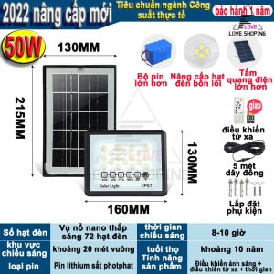 【Vận chuyển quá tốc độ】đèn led năng lượng mặt trời 50w đèn led siêu sáng den nang luong mat trời đèn năng lượng đèn sân vườn