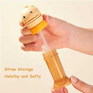 Traveling Portable Cover Straw Dino Childrens Straw Bottle Cap