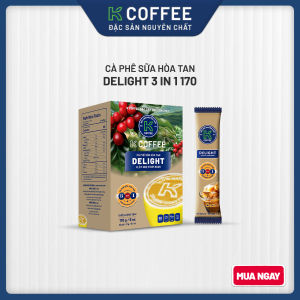 Cà phê sữa hòa tan K COFFEE PHÚC SINH Delight 3in1 170g (10 gói x 17g) thơm béo vị êm dịu