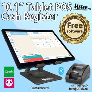 MRBOSS Mobile POS Till Cash Register 10.1” Tablet include Receipt Printer and POS Software for Restaurant Retail Shop Grocery Coffee bubble tea