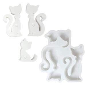 Mèo gia đình khuôn silicon cho xà phòng làm thủ công Kẹo Kẹo mềm sô-cô-la thạch cao trang trí Nhựa Epoxy khuôn silicon