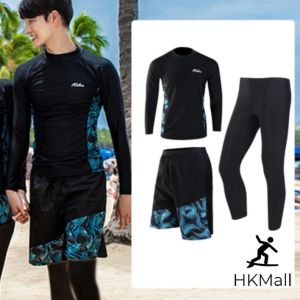 Baju Renang DEWASA PANJANG Couple Swimwear Satu Set Cowok Cewek PRIA Pasangan Perlindungan Matahari Bathing Suit Swimsuit Tanggung Setelan Pad