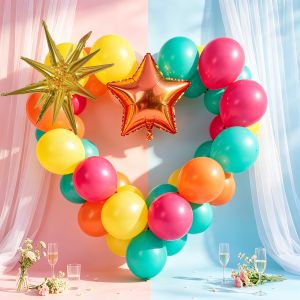 42-piece balloon set pool-themed balloons with burst stars and star-shaped foil perfect for pool parties outdoor picnic parties birthday parties indoor and outdoor decorations party balloon decor.