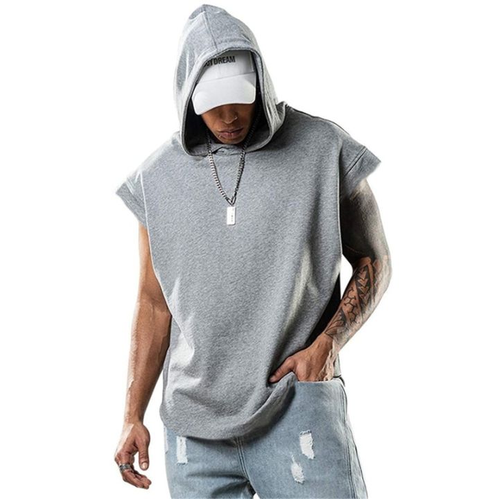New Men's Sports Tank Top Hoodie Sleeveless T-shirt | Lazada Singapore