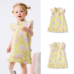 balabala Children Baby Dress Girl Princess Dress Pure Cotton Summer National Style Cheongsam New Traditional Style
