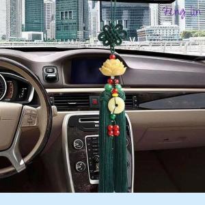 🔥🔥🔥fenglin Lotus Chinese Knot Car Ornament Auto Rearview Mirror Lotus Pendant Chinese Knot Hanging Rope Decoration Car Interior Accessories