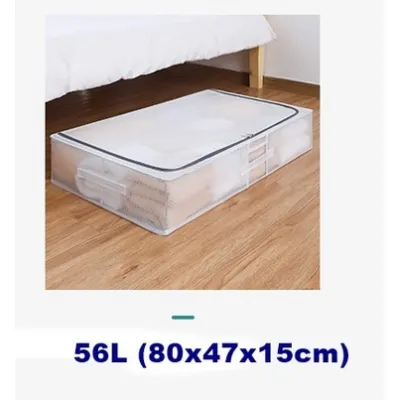 66L-110L Transparent Storage Box |Dust Free|Foldable|Home Organizer For Clothes Toys Books