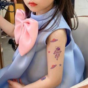 11.11 XMXP Color Planet Tattoo Sticker Waterproof Female Lasting Arm Clavicle ins Wind Girl Astronaut 2024 New10.17