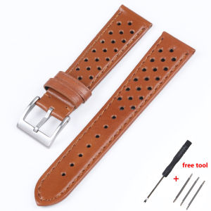 Genuine Leather Strap Handcrafted Cowhide Watch Band Ventilated Design 18mm 20mm 22mm Bracelet