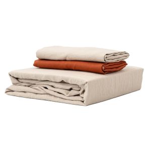 KAPAS LIVING | Fitted Bedsheet Set | French Linen | Bedsheet + Pillowcase | Single/Queen/King/Sk