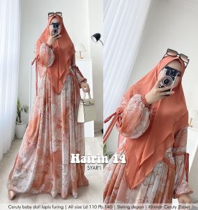 Zahira1808 Gamis Hairin 14 Bahan Ceruty Baby Doll Import Gamis Syari Murah Trendi Baju Syari Muslim Wanita Ibu Terlaris Baju Pesta Best Seller Gamis Gamis Jumbo Fit XXL