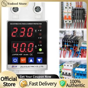Dual Display Voltage Protector 63A 220V Over Under Voltage Safety Device with Adjustable Settings for Electrical Systems