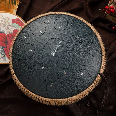 HLURU® Huashu Lotus Alloy Steel Tongue Drum Percussion Instrument Series Premium Quality Tank Drum(6/12/13 inches)