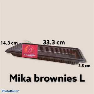 MIKA BROWNIES/KOTAK BROWNIES/BENTO BOX SUSHI KUE/KOTAK MIKA BROWNIES/MIKA PLASTIK BROWNIES/MIKA PLASTIK KUE SIZE SM& L ISI 25 SET WADAH+TTP FOOD SAVE TERMURAH