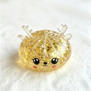 RAFELLA Soft Texture Christmas Stress Squeeze Toy Slow Rise Glitter Ball Squishy Fidget Ball Funny TPR Santa Squishy Stress Toy Christmas Party