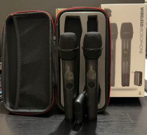 New Harman  Wireless Two Microphone System with Dual-Channel Receiver Mic With Freebies