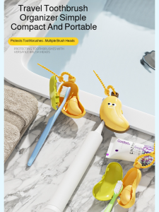 💕With Toothpaste Box💕Banana Toothbrush Head Protective Cover Travel Portable Electric Toothbrush Dustproof Storage Box Childrens Toothbrush Storage Clip