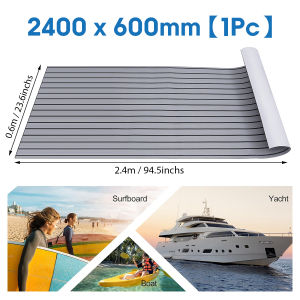 95x24" EVA Foam Marine Flooring Boat Sheet Non-Skid 6mm Yacht Synthetic Teak Decking Faux Teak Decking Sheet Pad