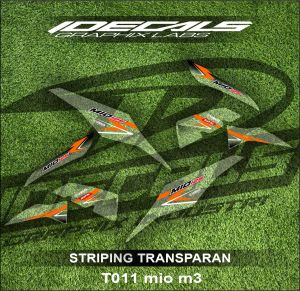 t011 sticker striping transparan mio m3 tema garis stabilo simpel bebas custom