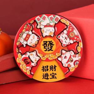 3D Wooden Crystal Fridge Magnets – Chinese New Year Lion Dance Decoration Strong Magnetic Hold