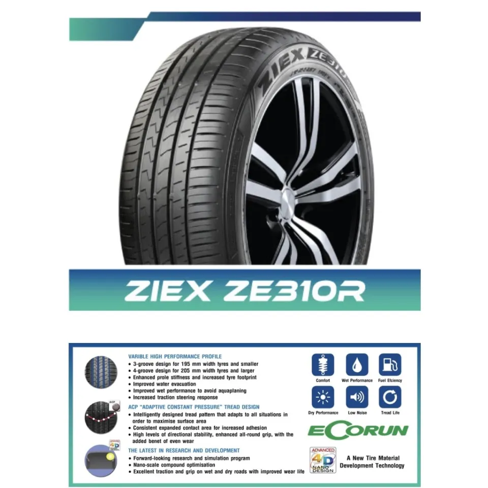 FALKEN ยางรถยนต์ 215/50R17 (เก๋งล้อขอบ17) รุ่น ZIEX ZE310 4 เส้น