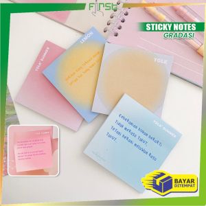 FH-A102 Sticky Notes Gradasi Polos Isi 50 Lembar Alat Tulis Kantor Sekolah / Tempelan Kertas Catatan