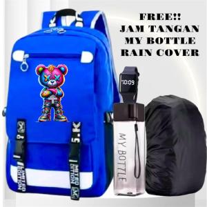 KEY RED - Tas Ransel Sekolah TerBaru Anak LakiLak Perempuan Remaja Paket 4in1 Panda X 0004