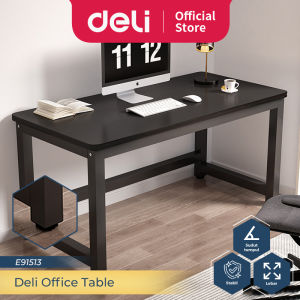 Deli Meja Kerja / Meja Belajar / Office Table 100 CM Hitam Kapasitas Besar E91513
