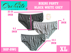ORCHIDS BIKINI 1 DOZEN LOW WAIST PRINTED BLACK WHITE GREY ADULT PETITE TEENS PANTY