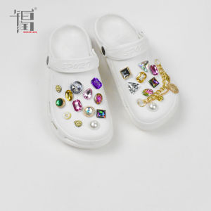 รองเท้า Jibbilz ชาร์มรองเท้า Diy รองเท้าเพชรคริสตัลดอกไม้สีถอดออกได้อุปกรณ์เสริมรองเท้าตกแต่งกระเป๋าหนังสำหรับผู้หญิงสำหรับ Crocs