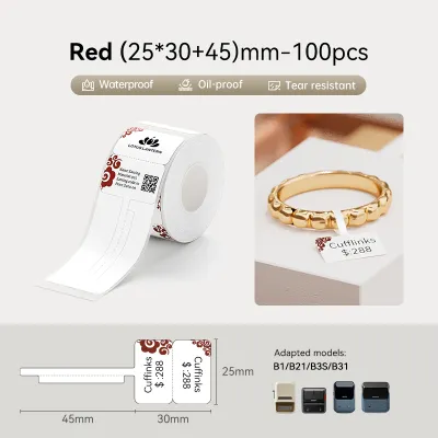 【Jewelry Label】NIIMBOT B1/B1Pro/B2/B2Pro/B21/B21Pro/B3S/B31/B4 Jewelry Label Sticker Waterproof Oil Proof Price Tag Glasses Watch Thermal Label Paper