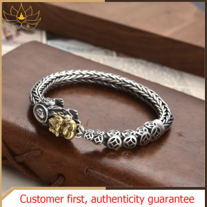 LR-Hand-woven pixiu bracelet vintage fashion feng shui coin inlay enhance your trading luck prestige wealth protection of your fortune offerings