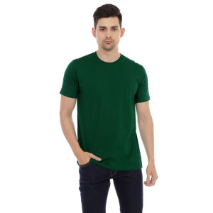 Kaos Polos Pria Oneck Lengan Pendek Bahan Katun Combed 30s Warna Hijau Botol