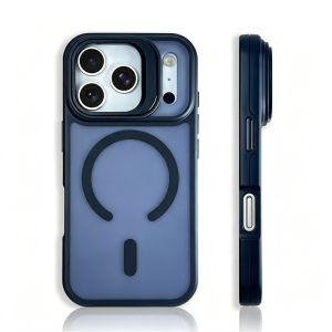 Luxury Camera Lens Holder For Magsafe Matte Armor Case For iPhone 17 18Pro 16 15Pro Max Metal Lens Magnetic Shockproof Cover
