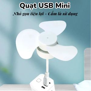 Quạt USB Mini 3 Cánh Đa Năng 20cm – Quạt Cắm Ô Tô Laptop Sạc Dự Phòng Quạt Mini Gió Mạnh Nhỏ Gọn