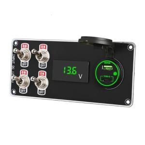 Marine 4 Rocker Switches Panel Phone Charging Waterproof Automotive Accessory For Truck Power System