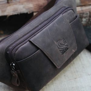 Tas selempang pria serbaguna multifungsi bahan kulit sapi asli jenis crazy horse original branded fashion cowok model terbaru kekinian distro