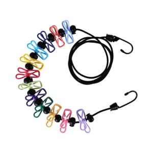 Có thể thu vào dòng sản phẩm giặt ủi regulable cắm trại clothesline với đầy màu sắc chốt cho cắm trại kỳ nghỉ và ký túc xá phòng
