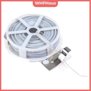 WHPHous 1Pc (50m) White Multi-Function Sturdy Garden Plant Twist Tie with Coated Wire