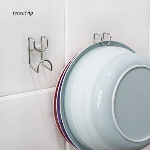 Sét 1-5 Móc Treo Thau Chậu Dung Cụ Nhà Bếp Bằng Inox 304 Dán Tường Siêu Chắc- Móc treo đa năng