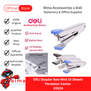 DELI Staples Stapler No 10 HD 10 Max Besi Kecil Besar Anti Karat E0224
