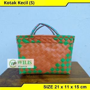 Tas Anyaman Plastik Kotak Kecil (S) Hampers Souvenir Parcel Berkat Bingkisan Hajatan Kotak Snack