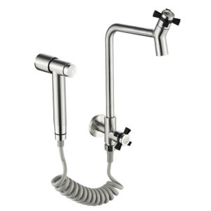 ZOOKV Single Cold Wall Mouted Faucet Sprayer Set 304 Stainless Steel Water Tap Outfits Suitable For Home And Outdoor 904a/LR92B+