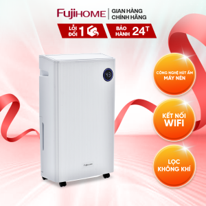 Máy hút ẩm Fujihome DH25W-HEPA-NEW 25L/ngày  lọc HEPA + Anion sấy quần áo WiFi màn hình LED - BẢO HÀNH 24 THÁNG