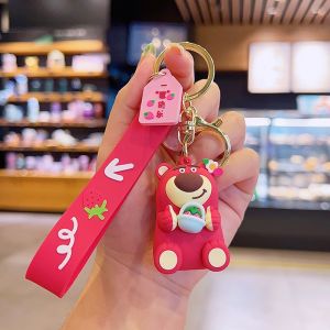 clu Strawberry Bear Lotso Dolls Keychain Gift For Girls Bag Pendant Sanrio Kuromi Melody Toys Key Chain Collection ulc