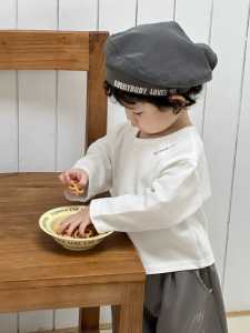 Childrens clothing 2026 Autumn baby clothes Korean-style childrens clothing boys shirt and sweatpants set autumn outfit