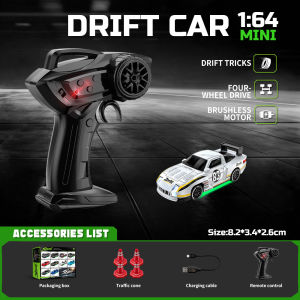 Ready Stock 1:64 Alloy Mini RC Car 4WD Drift Remote Control Racing Car Model BMW Porsche Style Toy for Kids